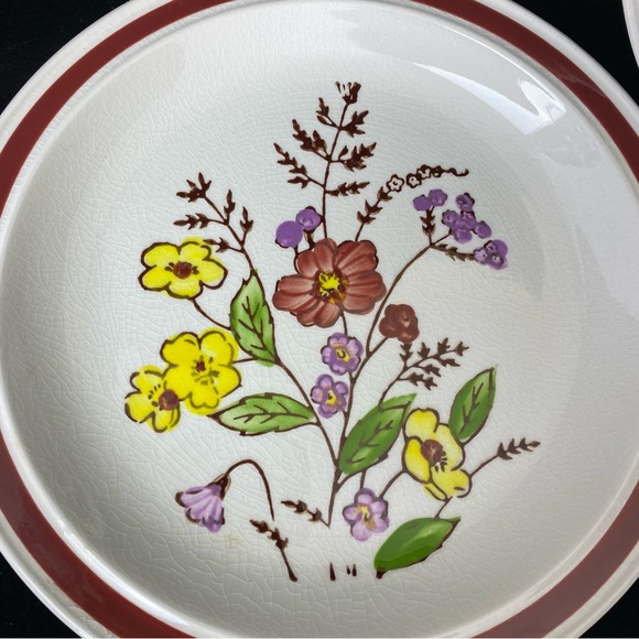 (2) Vintage Lot of 5, Lunastone 1580 Bali Pattern Floral Bread & Butter Plates - Picture 9 of 16